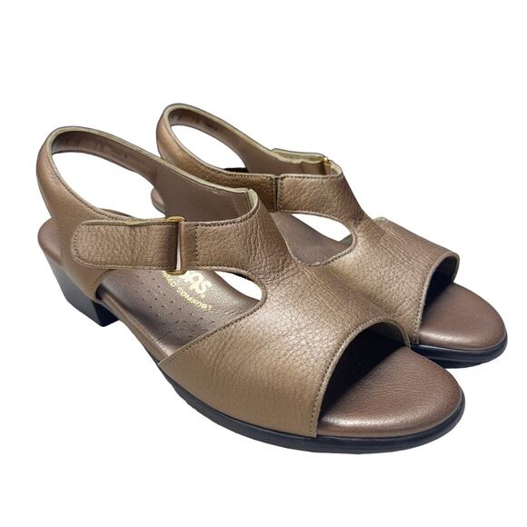 Sas Shoes - Suntimer Tripad Comfort Copper Leather Open Toe Sling Back Sandals Women 8